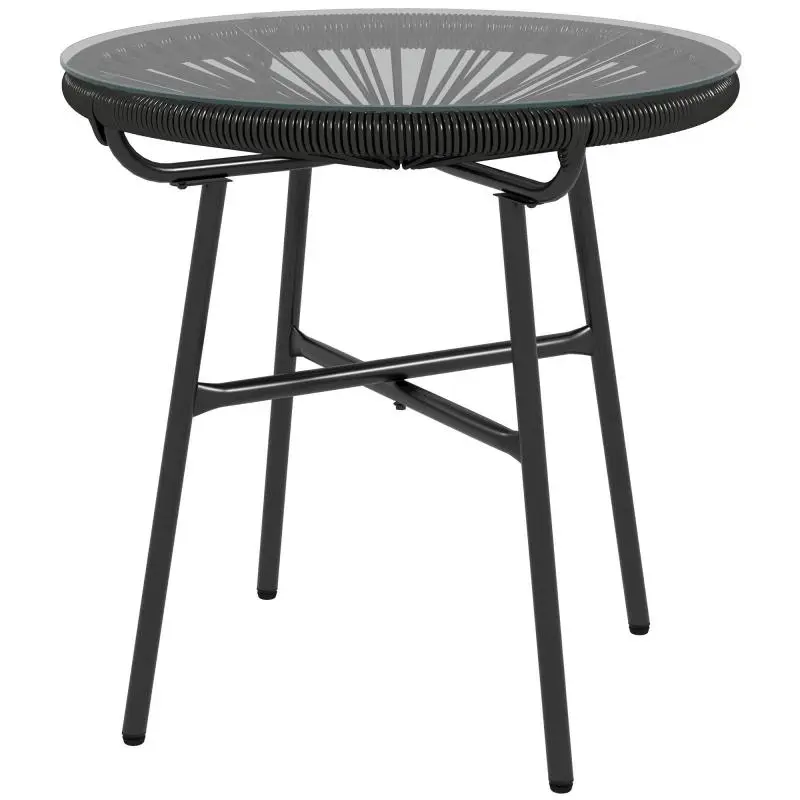 Outdoor Side Table, 50 cm, Black