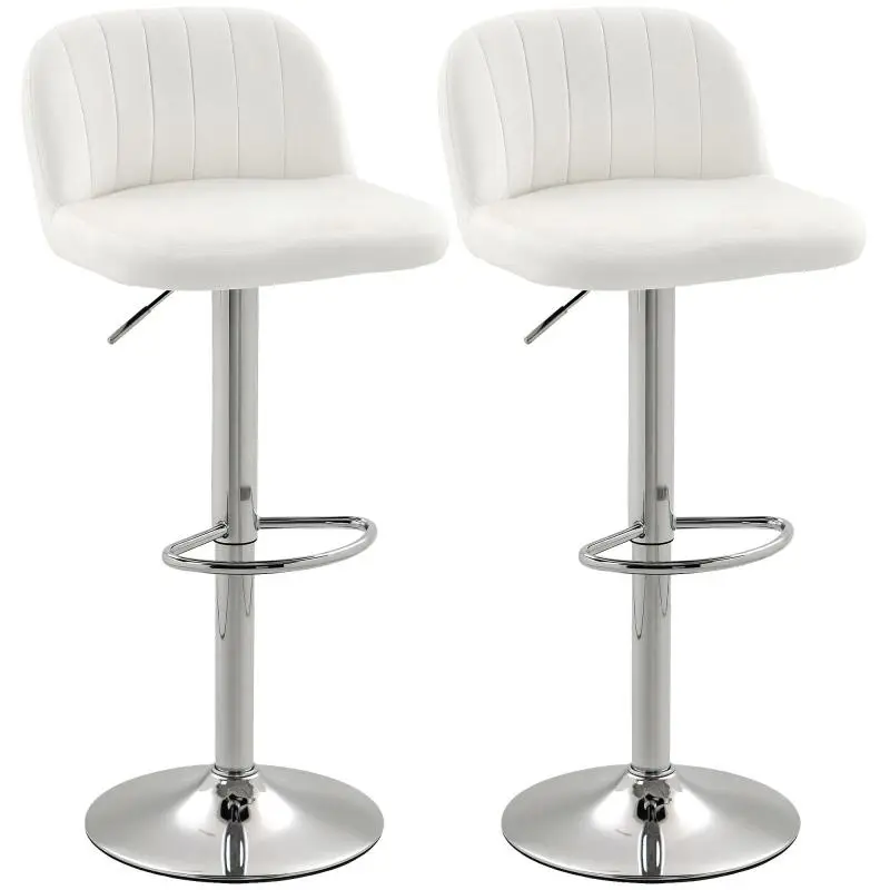 2-Piece Adjustable Bar Stools, Cream