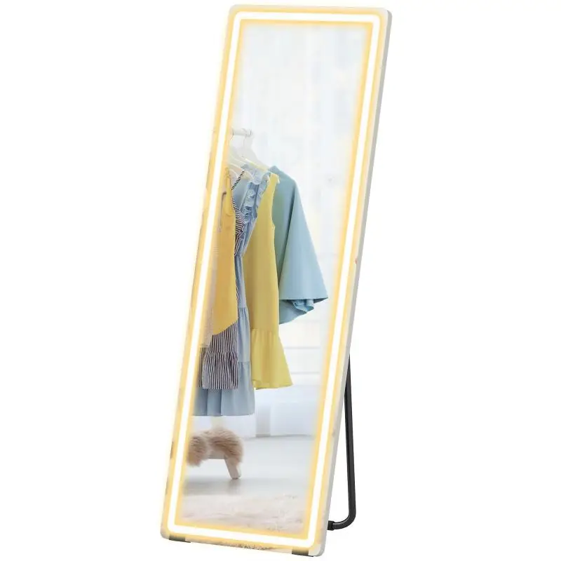 Frameless Full-Length Mirror with Lights, 150 × 50 cm