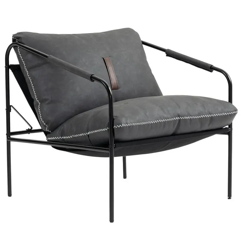 Armchair with Removable Cushion Covers, Charcoal Grey