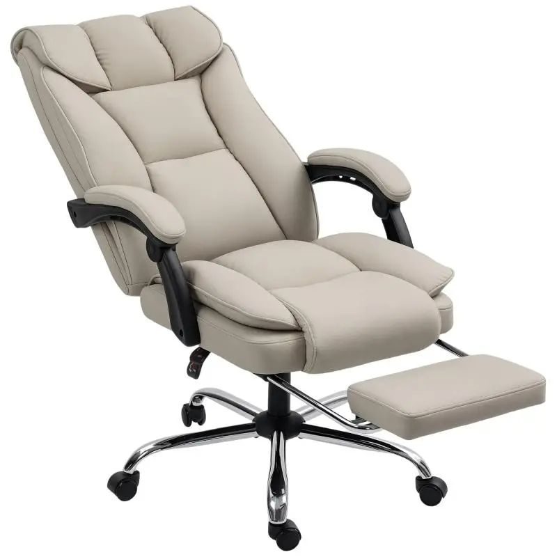 Office Chair with Footrest and Reclining Backrest