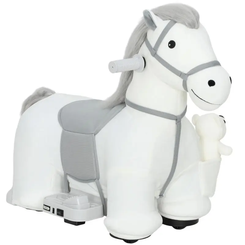 Electric Rocking Horse with Music, White