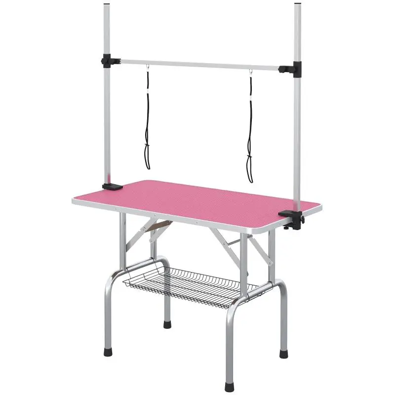 Folding Dog Grooming Table with Basket