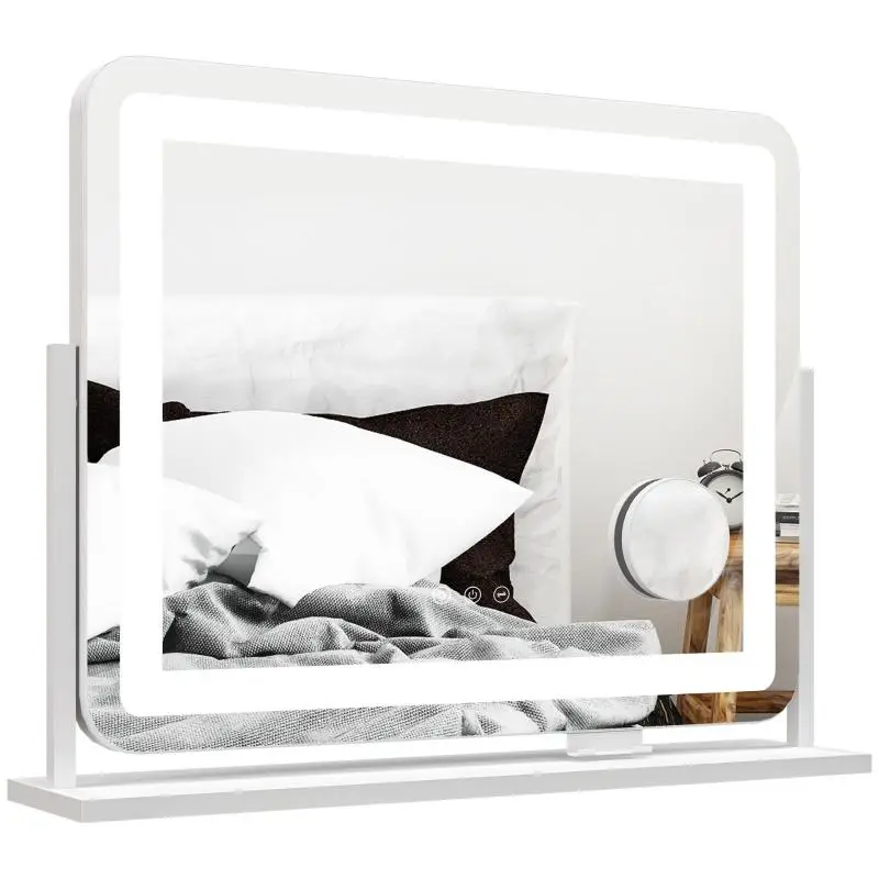 Swivel Vanity Mirror with 10x Magnification, White