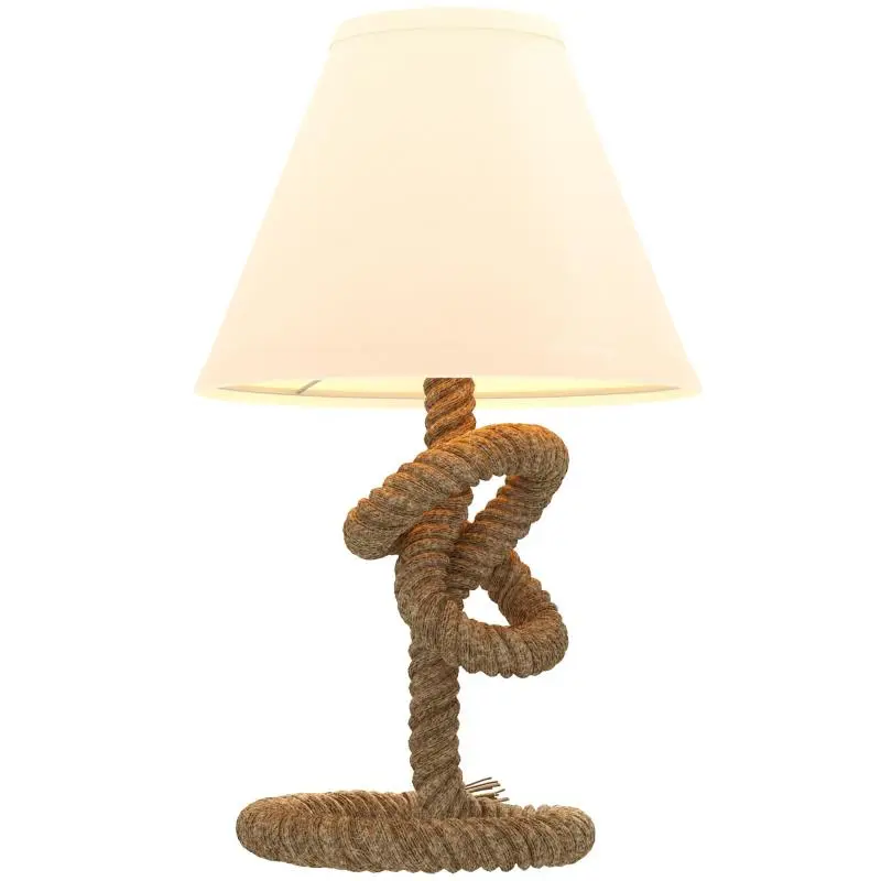 LED Table Lamp with Fabric Shade, 28 cm