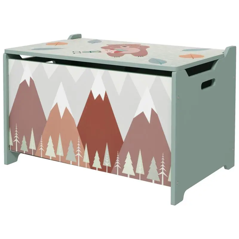 Children's Toy Box with Bear Print, 60 cm