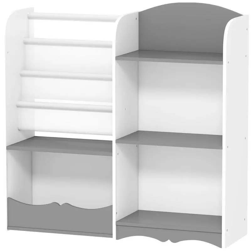 Wooden Toy Storage Shelf with Anti-Tip Device