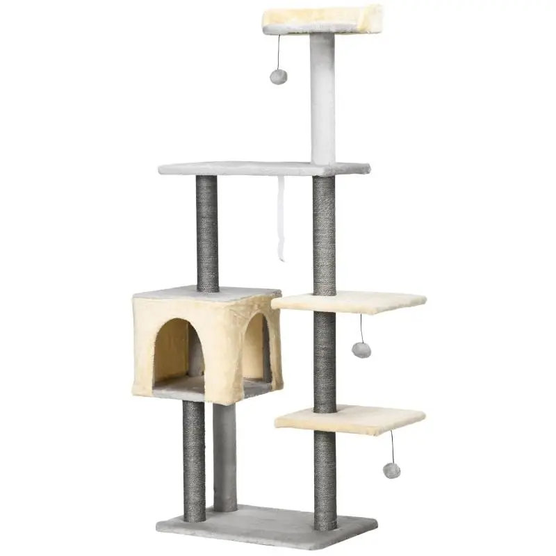 Cat Scratching Post with Bed and House, 156 cm