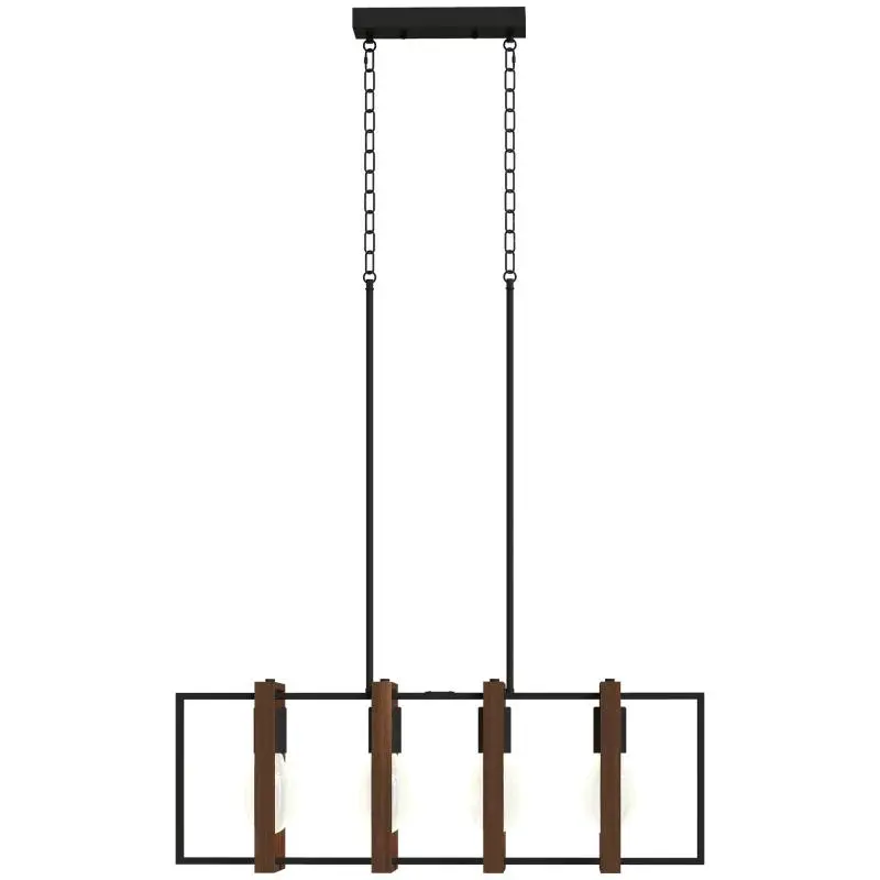 Pendant Chandelier with 4 Frames, Black and Brown