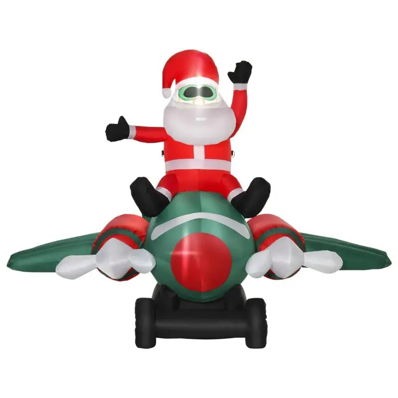 Inflatable Santa Claus on Airplane, 160 cm