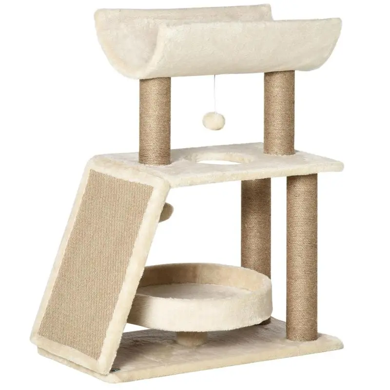 Cat Scratching Tree with Bed and Mat, 76 cm