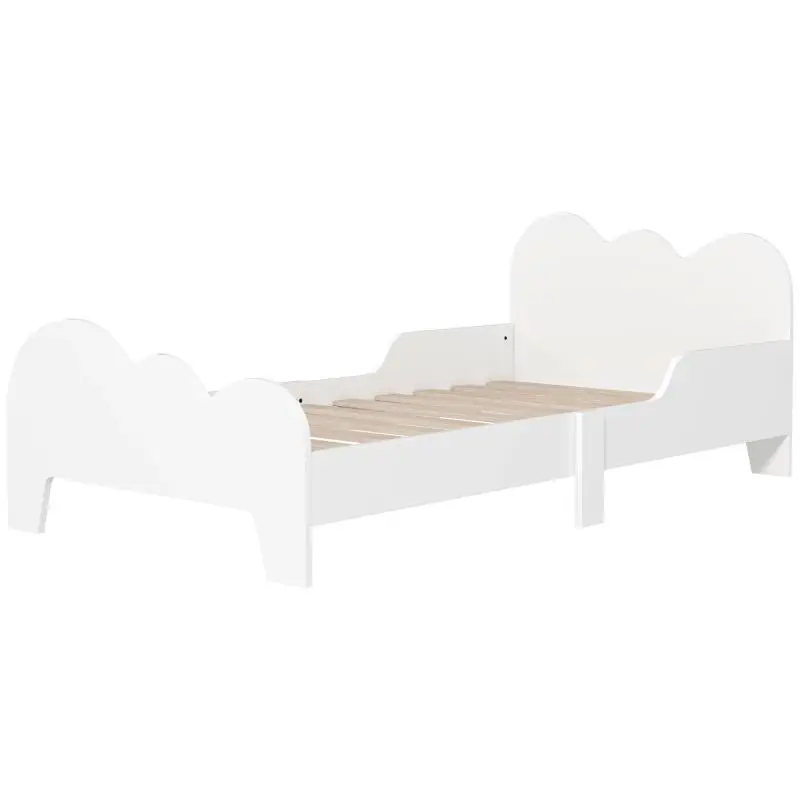 Children's Floor Bed with Safety Rail, 140 x 70 cm, White