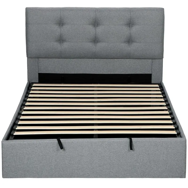 Storage Bed Frame, 140 x 190 cm, Grey