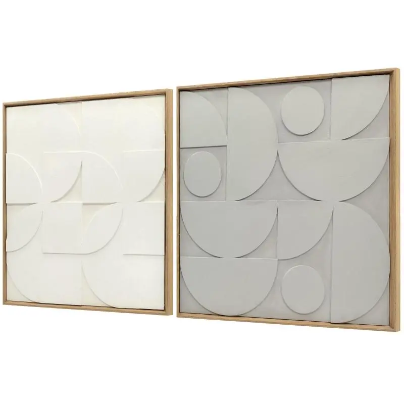 Set of 2 3D Geometric Wall Art Pieces