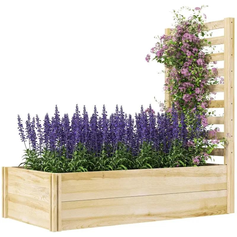 Wooden Planter with Trellis, 115 cm