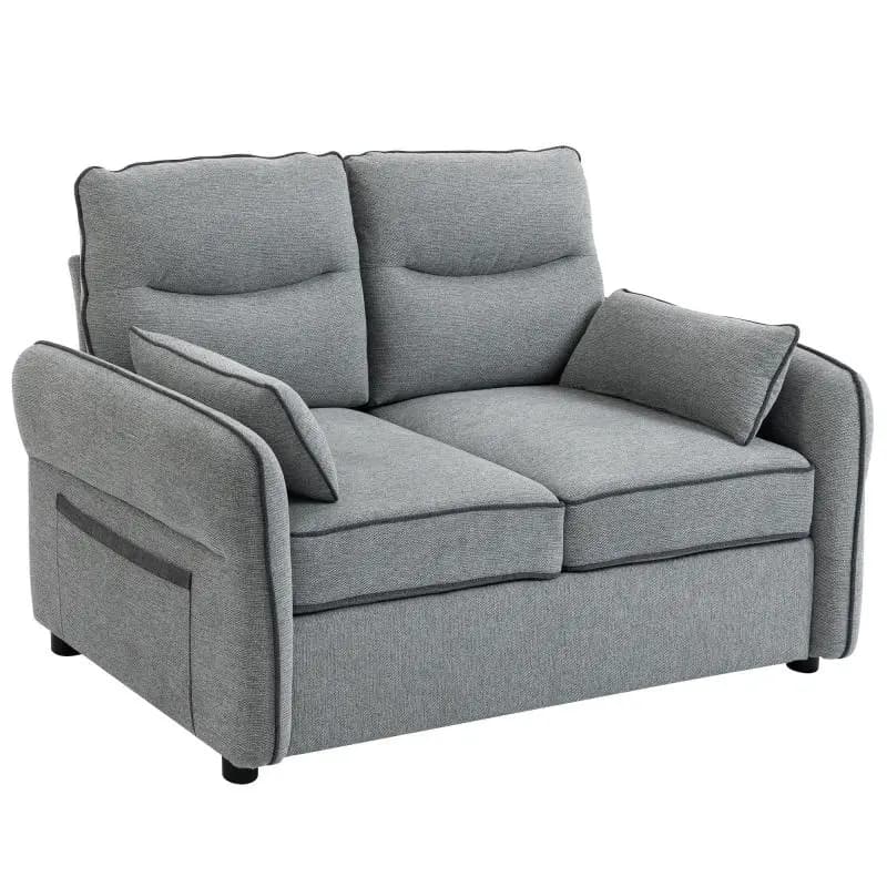 2-Seater Sofa with Side Pocket, Grey
