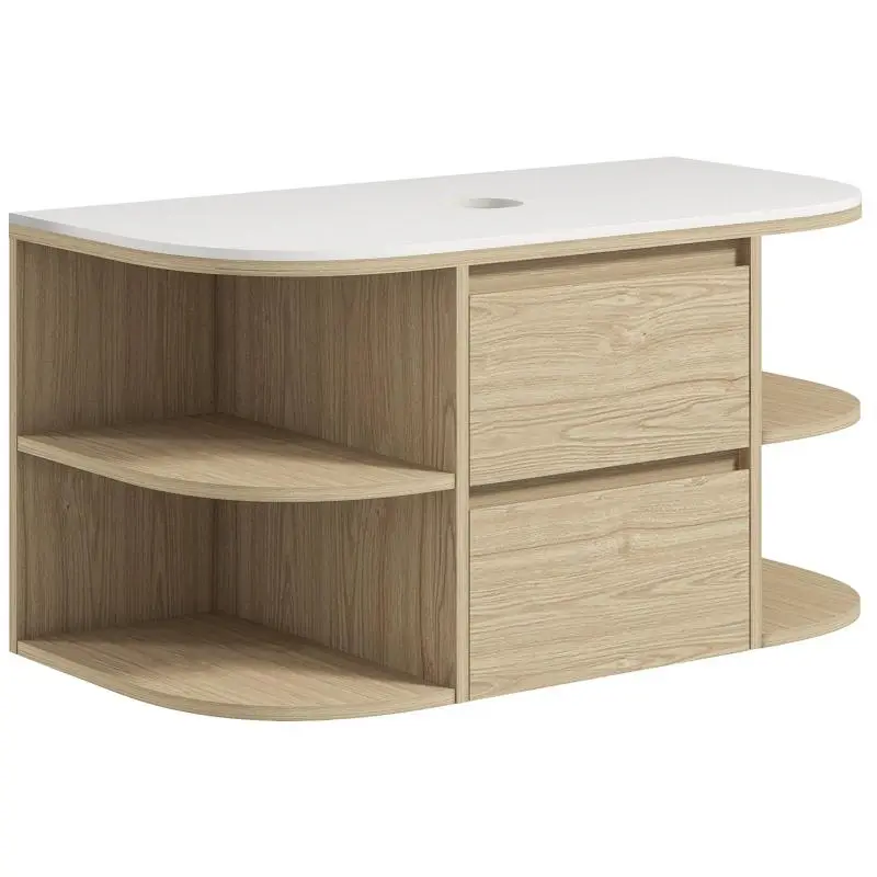 Wall-Mounted Bathroom Vanity Unit with Soft-Close Drawers