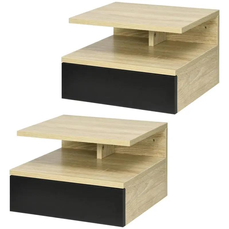 Wall-Mounted Bedside Tables, Set of 2