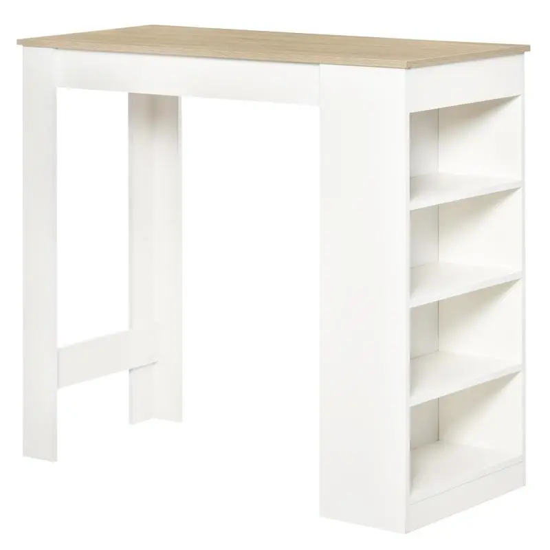 Bar Table with 4 Open Shelves, 115 × 50 × 102.7 cm
