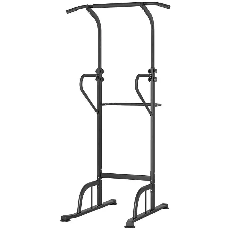 Power Tower Dip Station with Adjustable Height, 98 × 102 × 180–212 cm