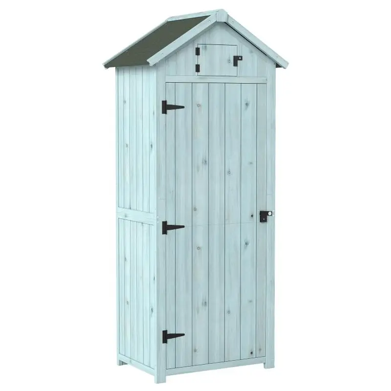 Wooden Garden Shed with 3 Shelves, 77 × 54 × 179 cm