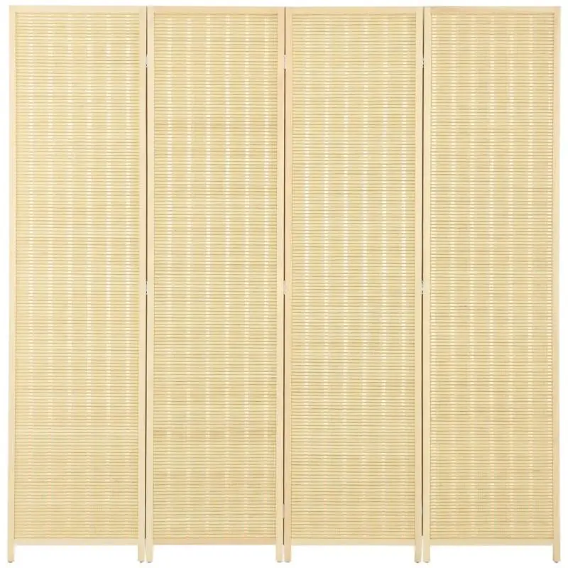4-Panel Folding Room Divider, Natural