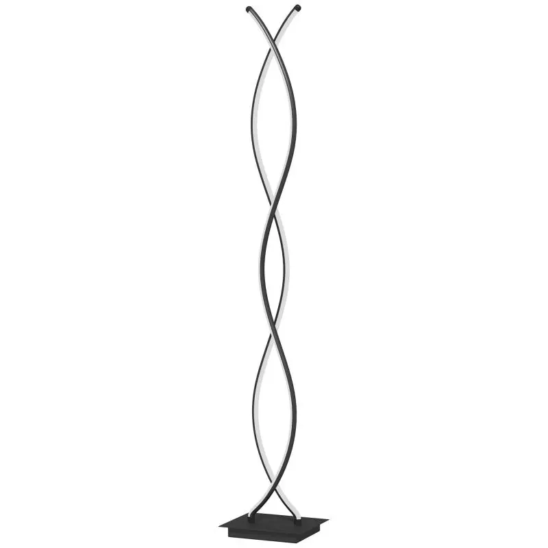 Floor Lamp with Double-Spiral Design, Black
