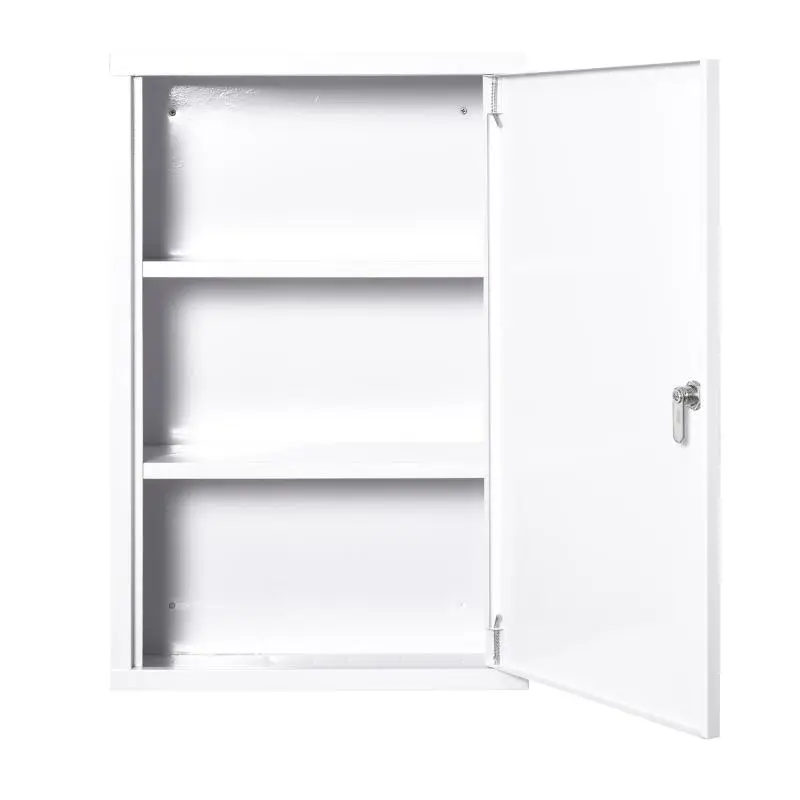Lockable Wall-Mounted Medicine Cabinet, White, 40 cm