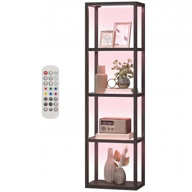 RGB Floor Lamp with Glass Shelves
