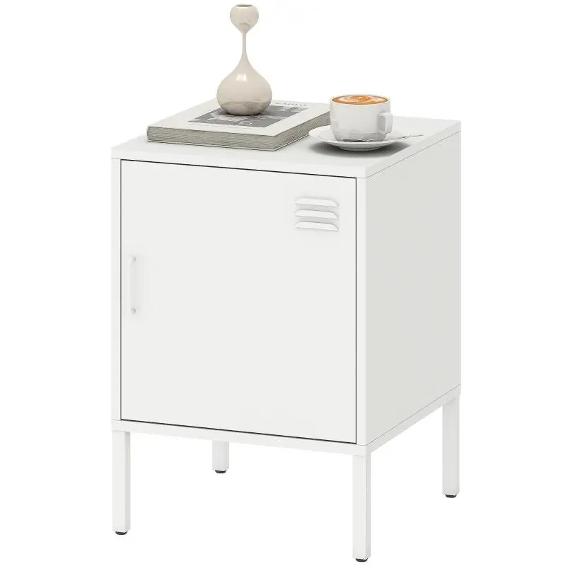 Steel Nightstand with Adjustable Shelf, 40 cm