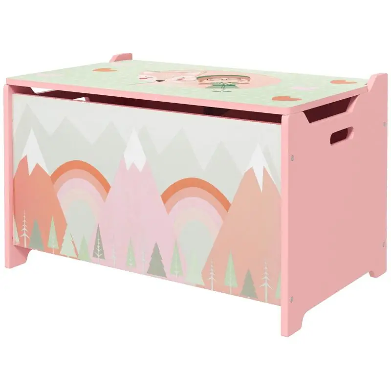 Toy Chest with Safety Hinge, Pink