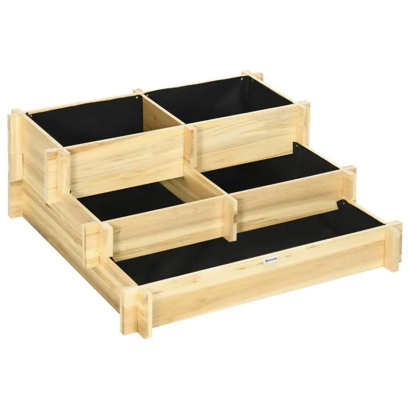 Raised Garden Bed with Five Planting Compartments, 93 cm
