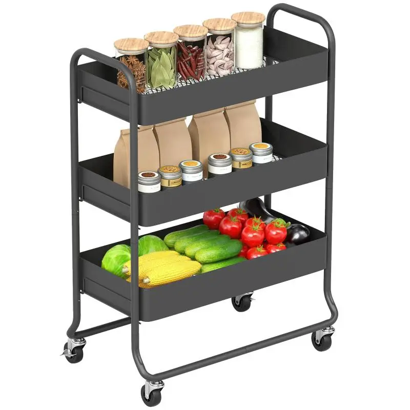 Kitchen Trolley with 3 Baskets