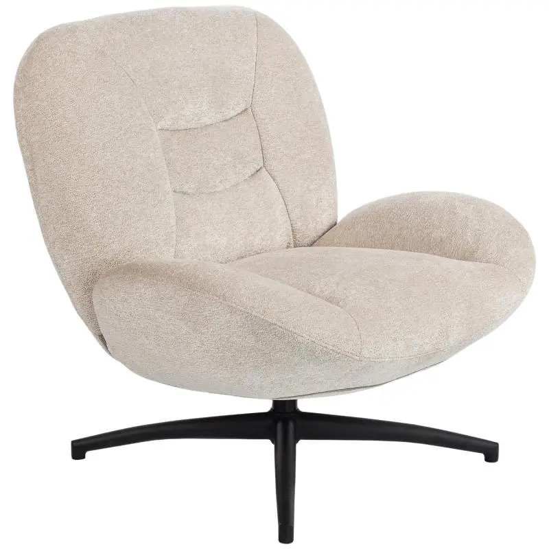 Swivel Upholstered Chair, Cream White