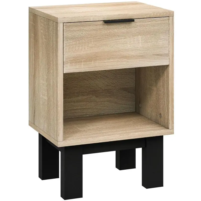 Nightstand with Drawer and Open Compartment