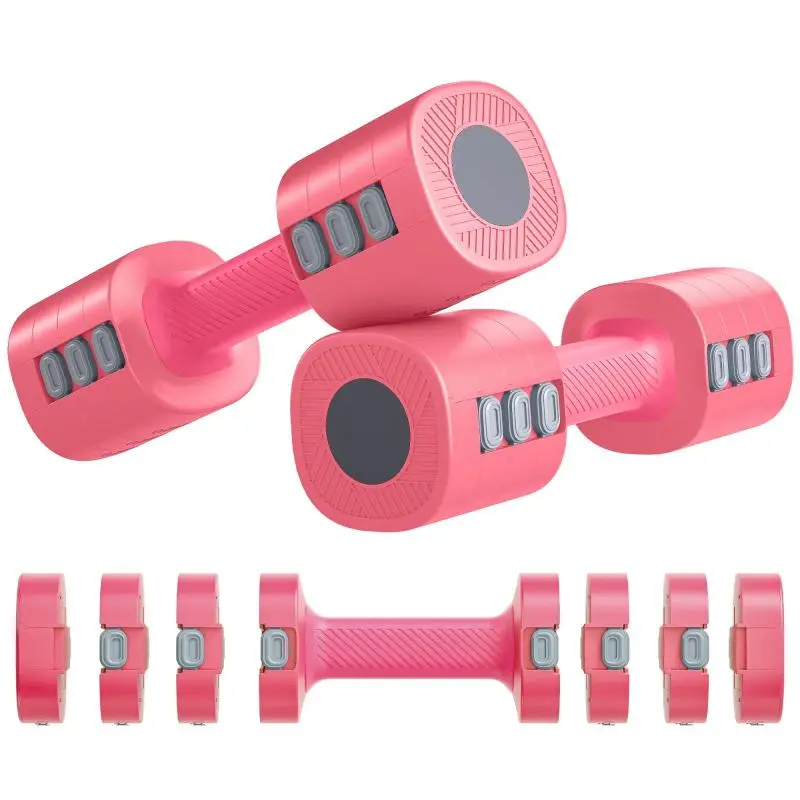 Adjustable Dumbbell Set, Square, Pink