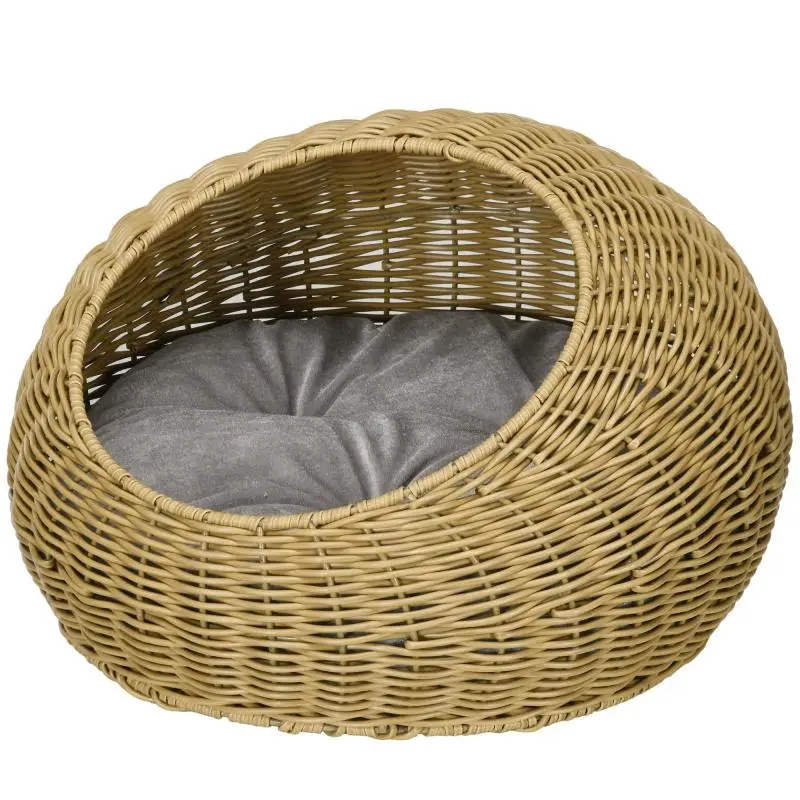 Cat Cave with Cushion, 50 cm, Brown