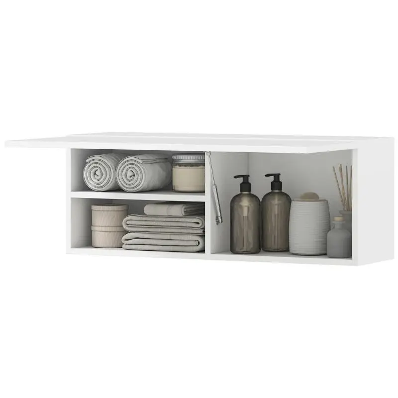 Bathroom Wall Cabinet with Lift-Up Door, 80 x 25 x 30 cm
