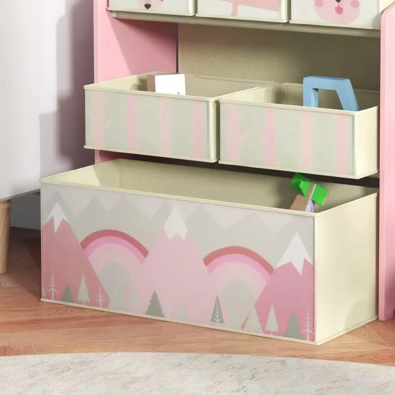 Children's Storage Unit with 6 Fabric Boxes