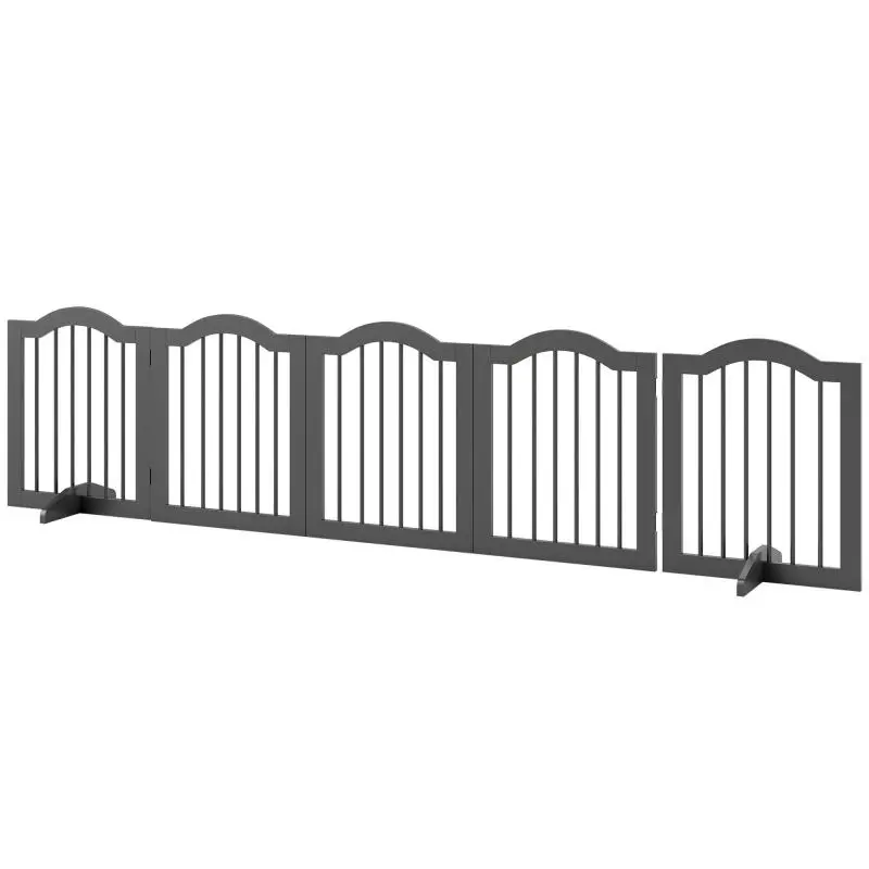 5-Panel Foldable Dog Pen with Support Feet