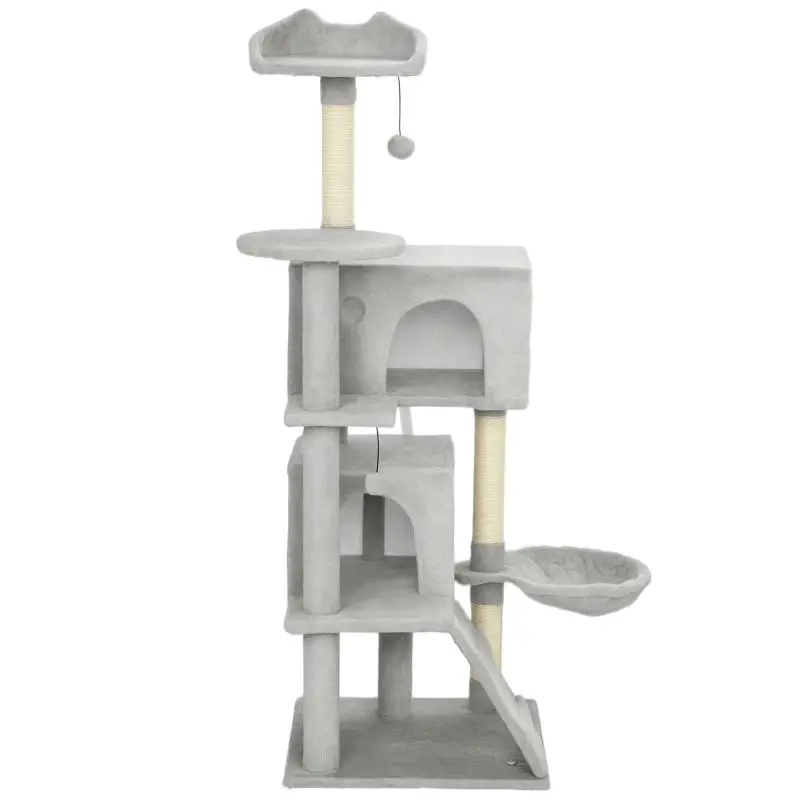 140 cm Cat Scratching Tree with Bed and Caves