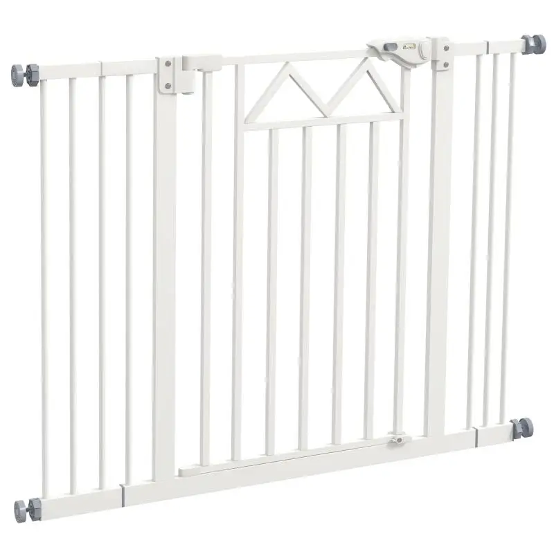 Expandable Dog Gate with Auto-Close, White