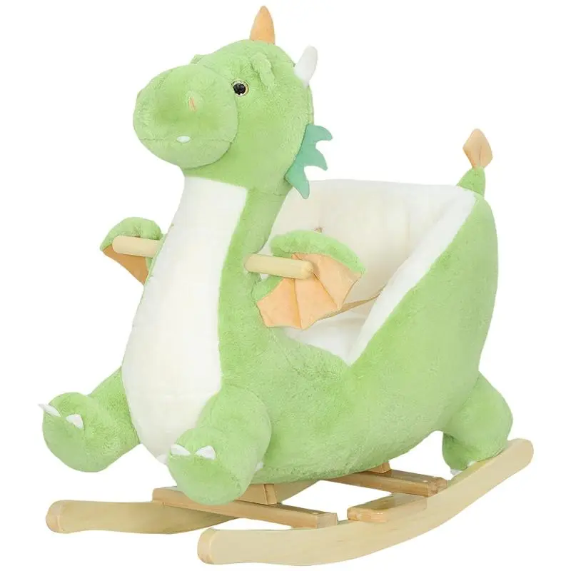 Plush Rocking Horse with Sound, Green