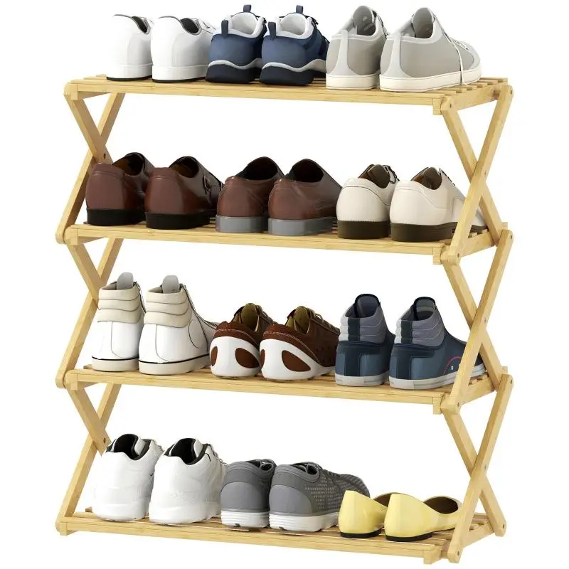 Bamboo Shoe Rack, 4 Tier, 60 cm