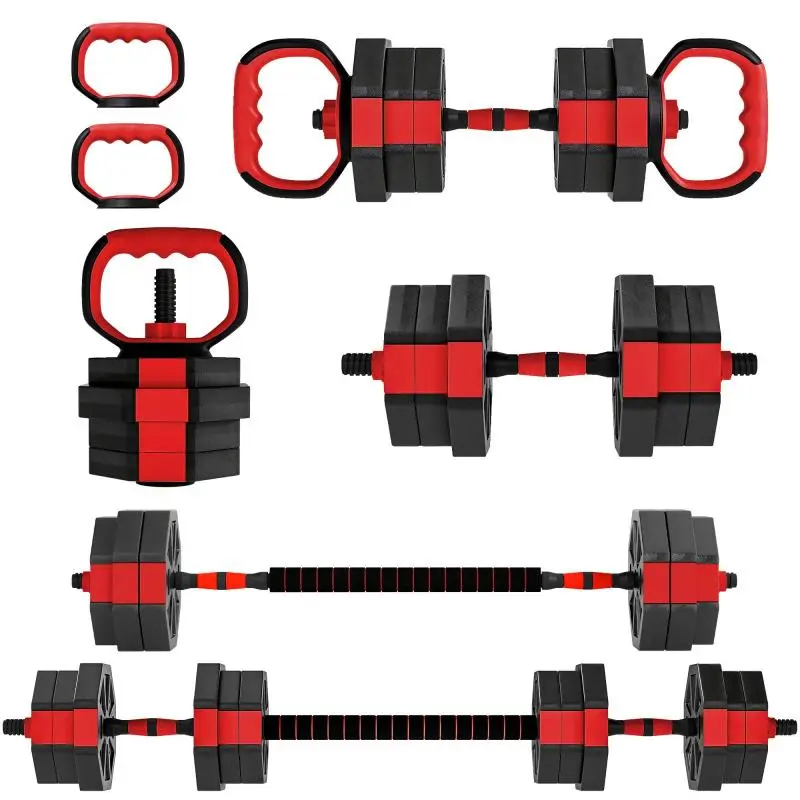 6-in-1 Adjustable Dumbbell and Barbell Set, 20 kg