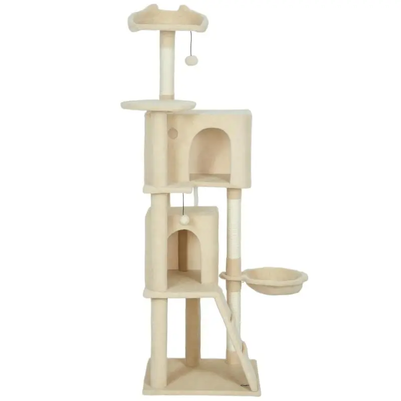 160 cm Cat Tree with Hammock and Ladder