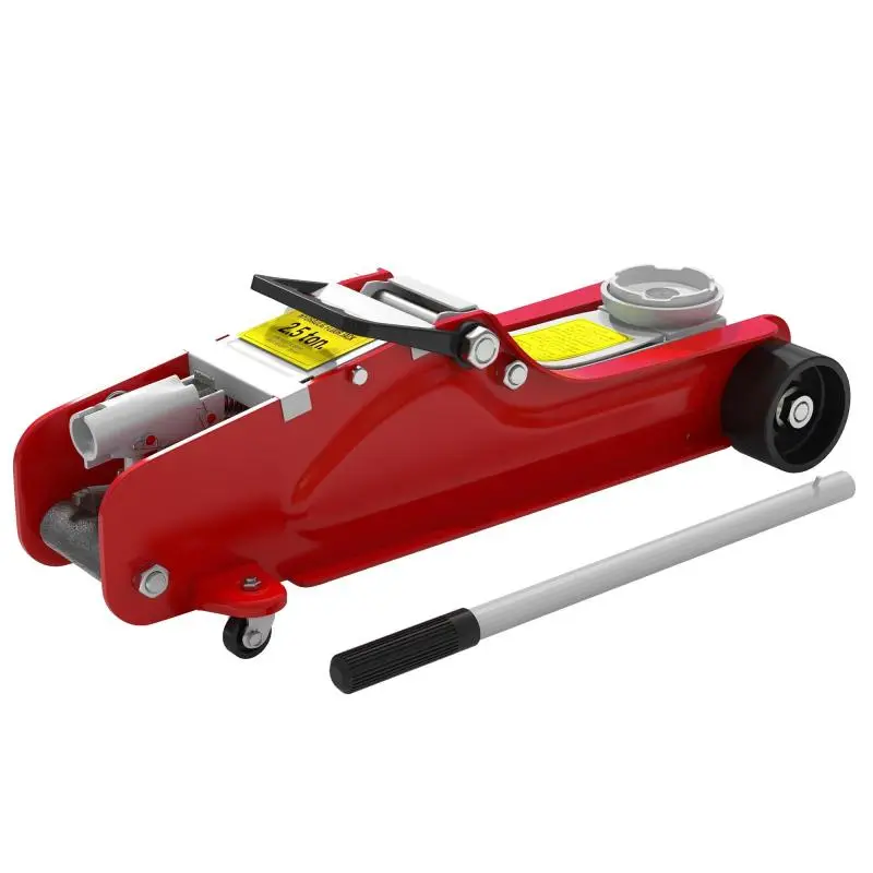 Car jack, 8-38 cm height, 2.5 ton lifting capacity, steel, wheeled, red