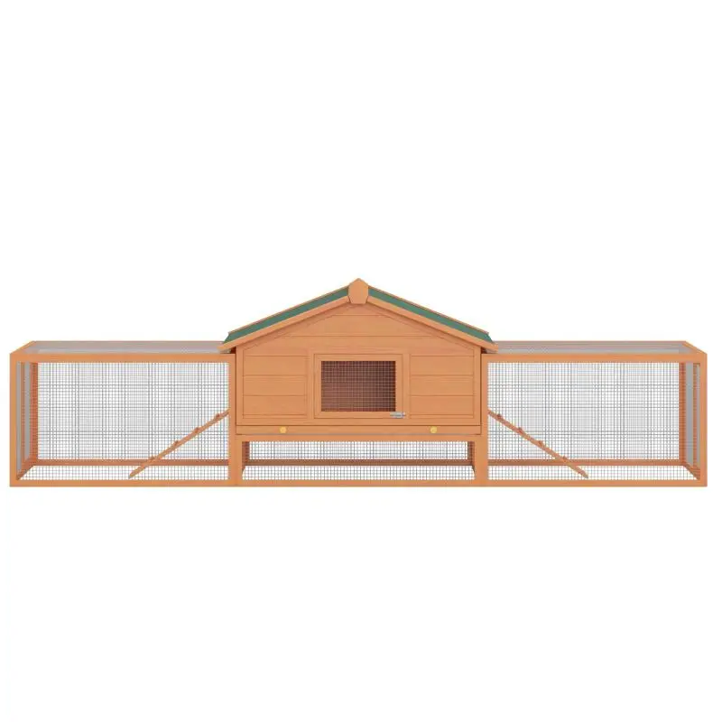 Small Animal Hutch with Two Outdoor Runs