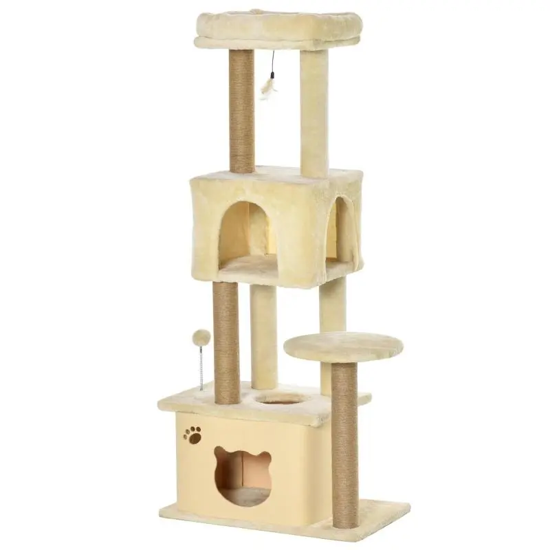 Cat Scratching Tree 136 cm Beige