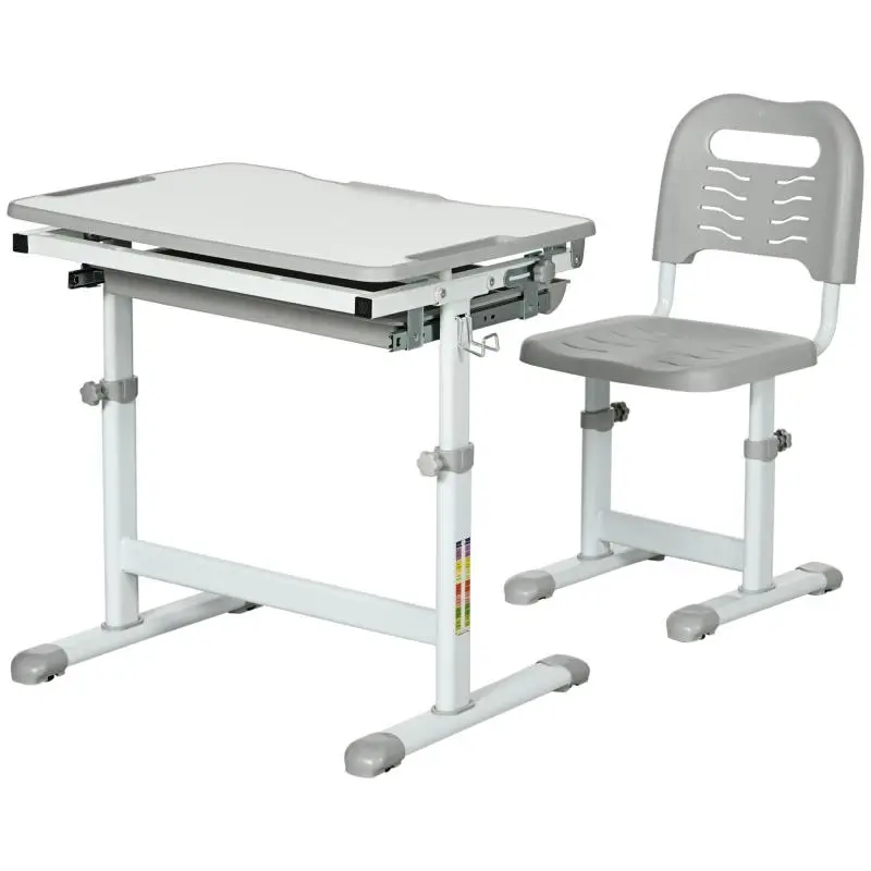 Children's School Desk with Chair, Adjustable Height